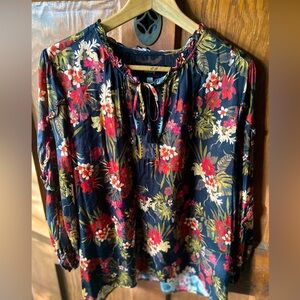 JOHNNY WAS SILKY LONG SLEEVE BLOUSE. SIZE S.   GORGEOUS COLORS.